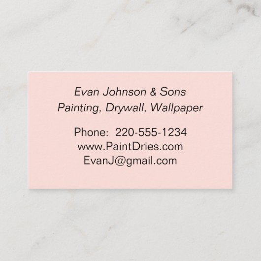 Orange Paint Samples Visitenkarte (Rückseite)