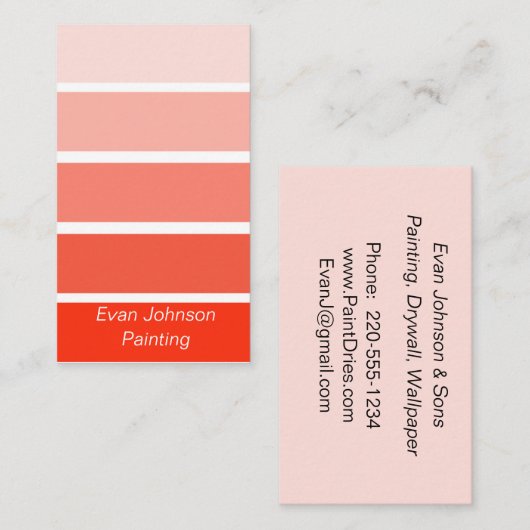 Orange Paint Samples Visitenkarte (Vorne/Hinten)