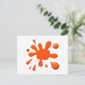 Orange Paint Splodge Postkarte (Stehend Vorderseite)