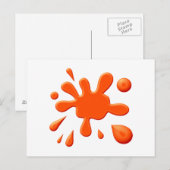 Orange Paint Splodge Postkarte (Vorne/Hinten)