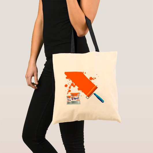 Orange Paint Tote Bag Tragetasche