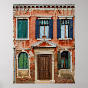 ORANGE PAINTED BUILDING FACADE POSTER