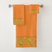 Orange Paisley Badhandtuch Set (Insitu)