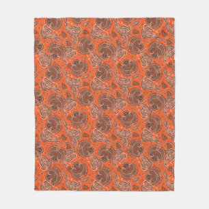 Orange paisley Damask blumenorientiert ethnisch Fleecedecke