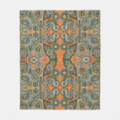 orange Paisley-Decke Fleecedecke (Vorderseite)