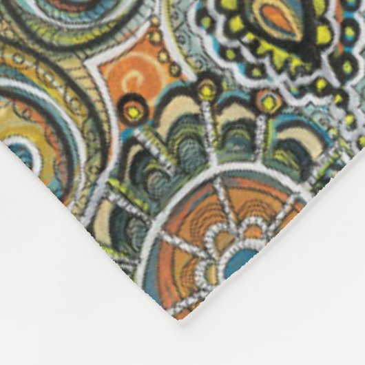 orange Paisley-Decke Fleecedecke (Ecke)