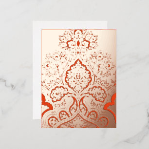 Orange Paisley-Folie Folien Feiertagspostkarte