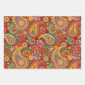 Orange Paisley Geschenkpapier Set (Vorderseite 3)