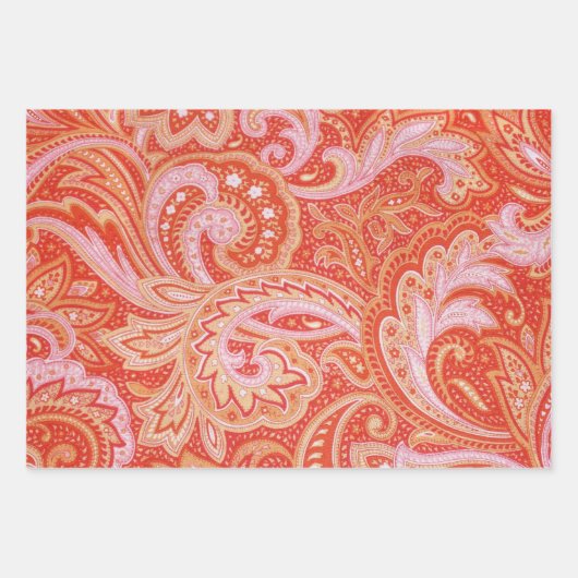 Orange Paisley Geschenkpapier Set (Vorderseite 2)