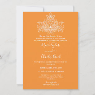 Orange Paisley Indische Hochzeitseinladung Einladung