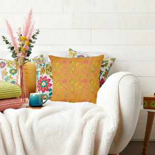 Orange Paisley Kissen