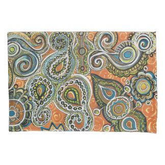 orange Paisley Kissenbezug