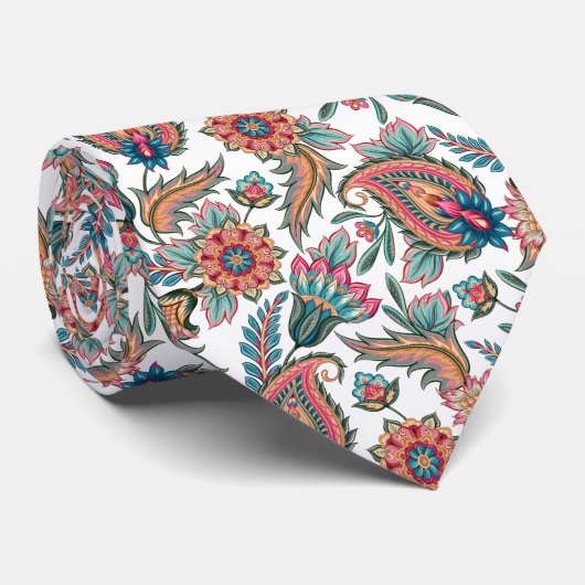 Orange Paisley Krawatte (Gerollt)