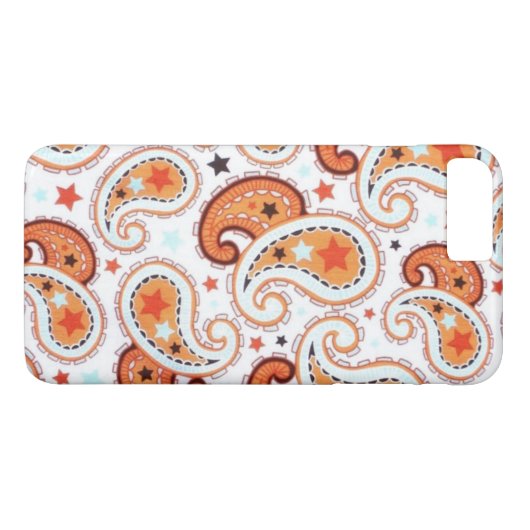Orange Paisley Phone Case (Rückseite (Horizontal))