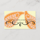 Orange Paisley RSVP Card - Änderung der Hintergrun Begleitkarte (Rückseite)