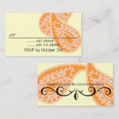 Orange Paisley RSVP Card - Änderung der Hintergrun Begleitkarte (Vorne/Hinten)