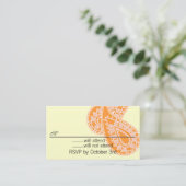 Orange Paisley RSVP Card - Änderung der Hintergrun Begleitkarte (Stehend Vorderseite)
