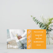 Orange Paisley Save the Date (Stehend Vorderseite)