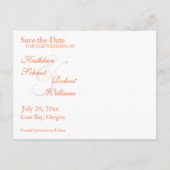 Orange Paisley Save the Date Postkarten (Rückseite)