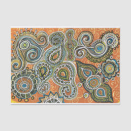 orange Paisley-Seidenpapier Seidenpapier