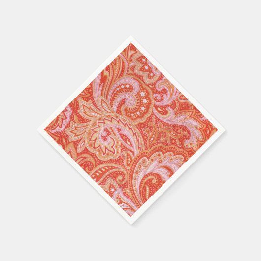 Orange Paisley Serviette (Ecke)