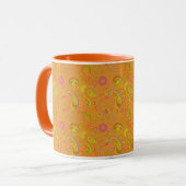 Orange Paisley Tasse (Vorderseite Links)