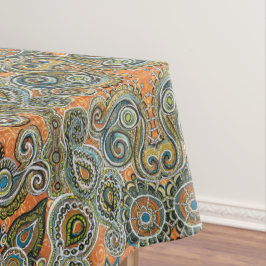 orange Paisley-Tischdecke Tischdecke