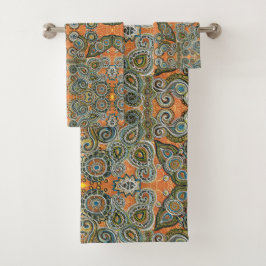 orange Paisley-Tuch-Set Badhandtuch Set