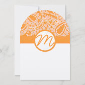 Orange Paisley Wedding Einladung (Rückseite)