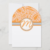 Orange Paisley Wedding Einladung mit Dots (Rückseite)