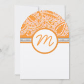 Orange Paisley Wedding Einladung mit Dots (Rückseite)
