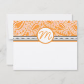 Orange Paisley Wedding RSVP mit Punkten (Rückseite)