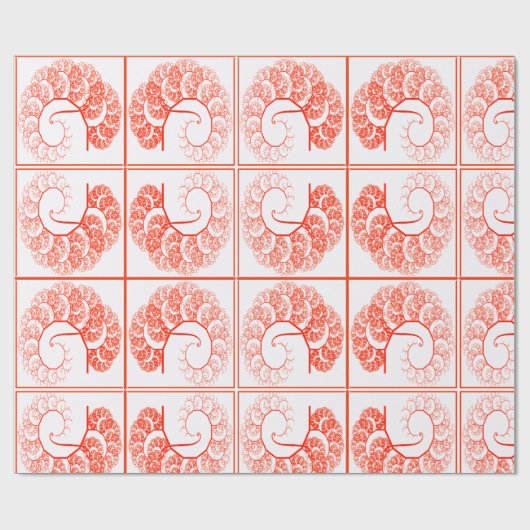 Orange Palette Tree Graphics Abstrakt Art Muster Geschenkpapier (Flach)