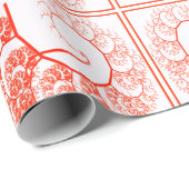 Orange Palette Tree Graphics Abstrakt Art Muster Geschenkpapier (Rolleneckpunkt)