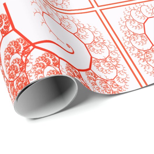 Orange Palette Tree Graphics Abstrakt Art Muster Geschenkpapier (Rolleneckpunkt)