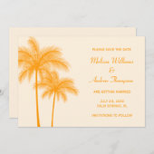 Orange Palm Tree Ankündigung Datum freihalten (Vorne/Hinten)