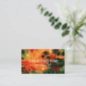 Orange Palm Tree Island Visitenkarte (Stehend Vorderseite)