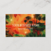 Orange Palm Tree Island Visitenkarte (Vorderseite)