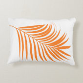 Orange Palm Tree Leaf Coastal Beach Tropische Kuns Dekokissen (Rückseite)