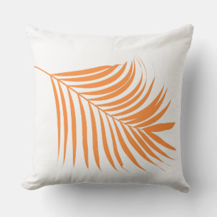 Orange Palm Tree Leaf Coastal Beach Tropische Kuns Kissen