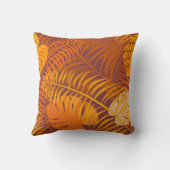 Orange Palm Tree Leaf Muster Kissen (Rückseite)