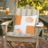 Orange Palm Tree Leaf Tropical Coastal Beach Art Kissen (Stuhl )
