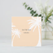 Orange Palm Tree Wedding Save the Date (Stehend Vorderseite)