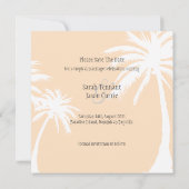 Orange Palm Tree Wedding Save the Date (Rückseite)