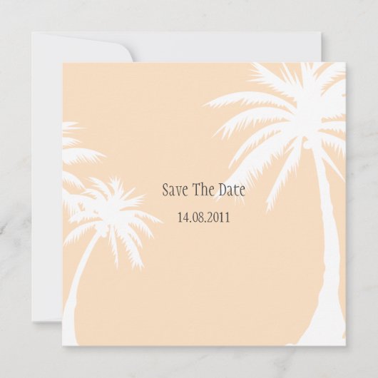 Orange Palm Tree Wedding Save the Date (Vorderseite)