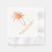 Orange Palm Trees Beach Wedding Serviette (Vorderseite)