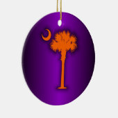 Orange Palmetto Keramik Ornament (Rechts)