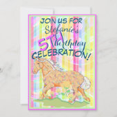 Orange Palomino Birthday(pastellfarbene, windige S Einladung (Vorderseite)