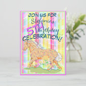 Orange Palomino Birthday(pastellfarbene, windige S Einladung (Stehend Vorderseite)