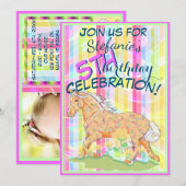 Orange Palomino Birthday(pastellfarbene, windige S Einladung (Vorne/Hinten)